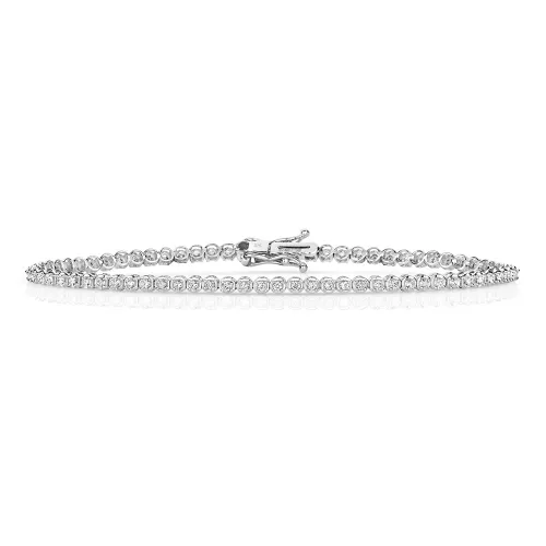 Diamond Cut White Gold Bracelet 0.75ct